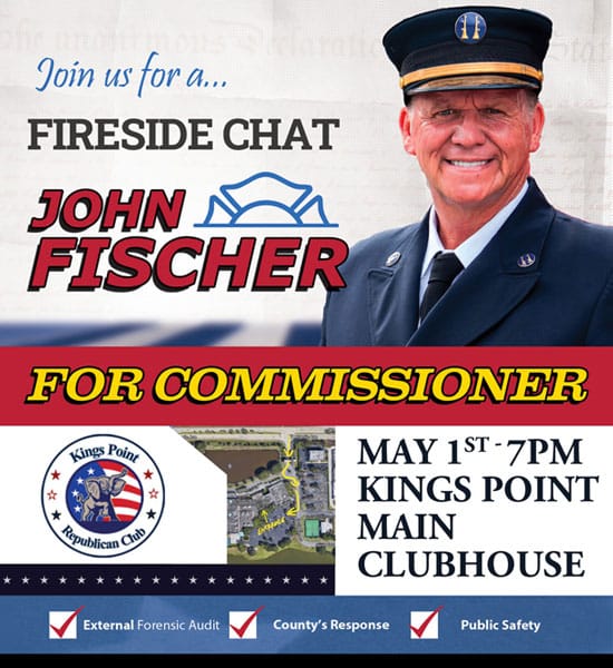 Join us 5/1 7pm, for a Fireside Chat at Kings Point